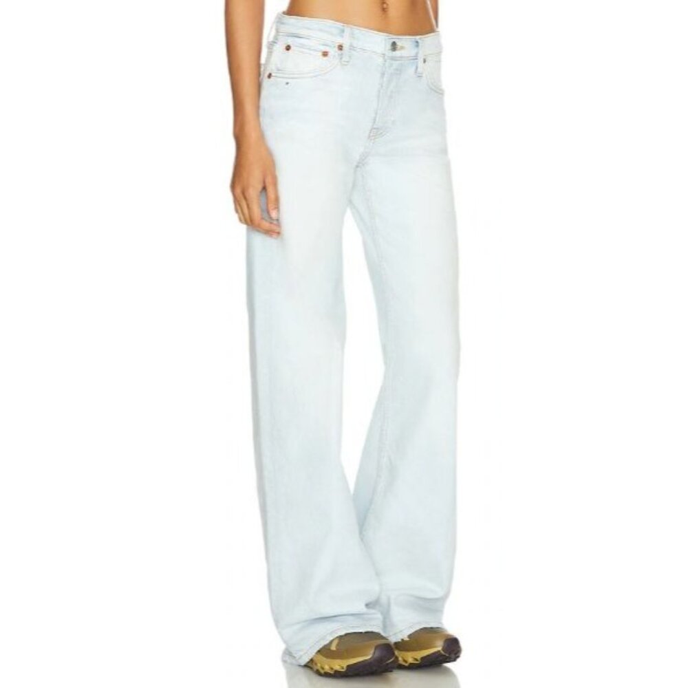 Re/done Mid Rise Wide Leg Denim Jeans Acqua Size 32 NWT
